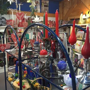 a view of a display of christmas decorations