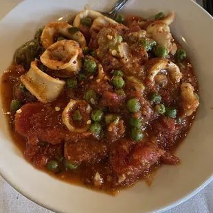 Calamari and fresh Peas!