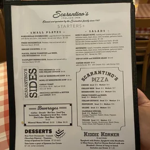 Front menu