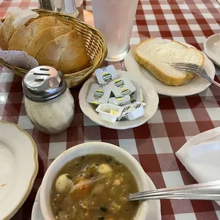 Free bread and the free soup! Loved the soup!