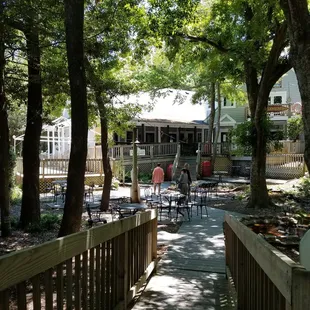 Scarborough Faire Shopping Village Outdoor Patio and Walkway in Duck, North Carolina.