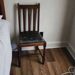 The chairs that were the side tables.  The only chairs in the room.