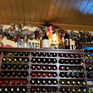 Inside wine rack and decor