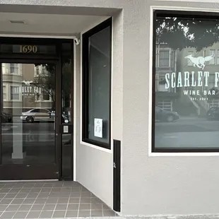 the entrance to the restaurant