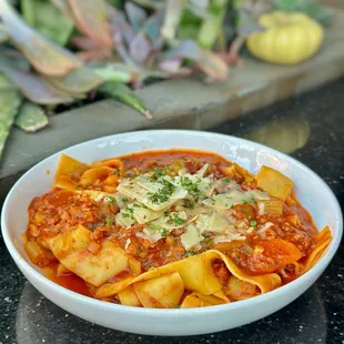 LIQUID GOLD ...pork &amp; lamb ragout, pappardelle, shaved parmesan * a Riordan family gem passed on for generations