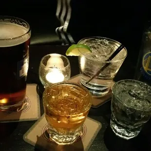 Red Seal, Jameson on the rocks, Gin &amp; Tonic, Absolut Citron on the rocks