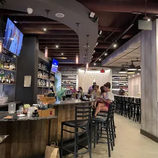 the bar area of a restaurant