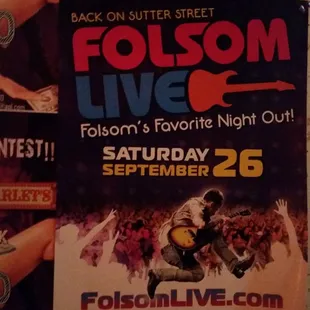a poster for the folsom live concert