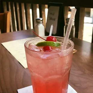 Cherry vodka, lime juice, and sprite  yummmm!!