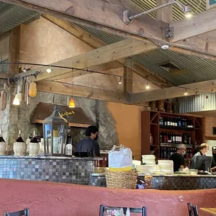 Inside the restaurant.
