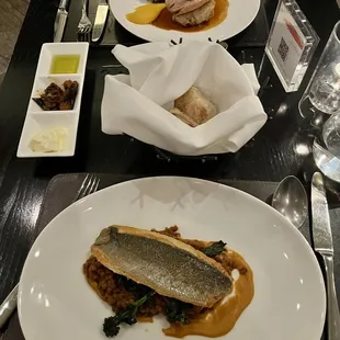 branzino and Roasted Amish Chicken