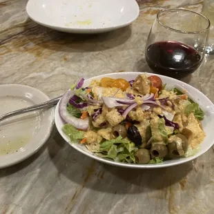 Dinner salad, Italian cressing
