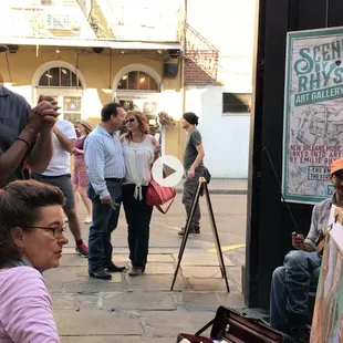 A painting/music session in our courtyard in April 2017