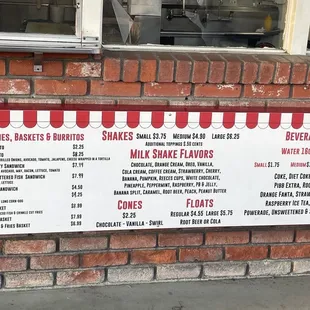 Menu display out front