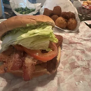 Knockout Chicken, fried mushrooms