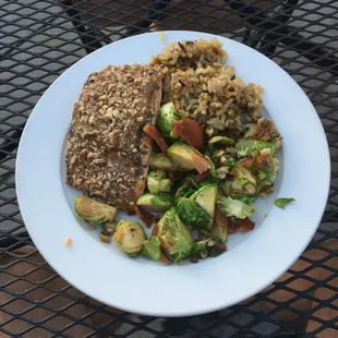 It&apos;s a wait and the lake view is just ok, but the salmon and Brussels are delectable.