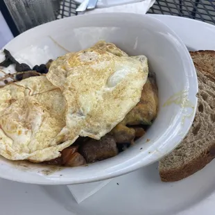 Veggie Hash add eggs on top