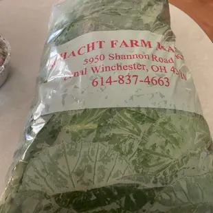 U-pick greens $5 a bag....all you can stuff in