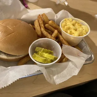 Burger with two sides