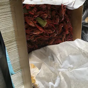 20 pound box of crawfish