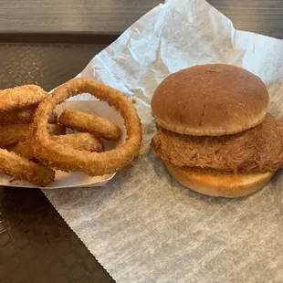 Pork Barbecue Sandwich Onion Rings