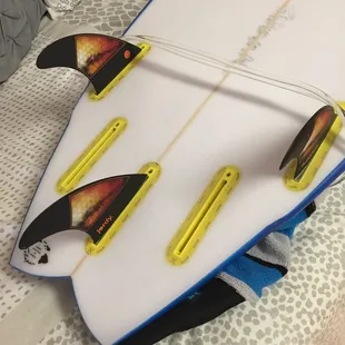 Like riding it as a quad and twin as well. 5 box set up makes it fun to play with different fin configurations.