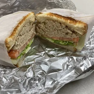 Tuna salad sandwich on white bread. You can pick the bread of your choice.