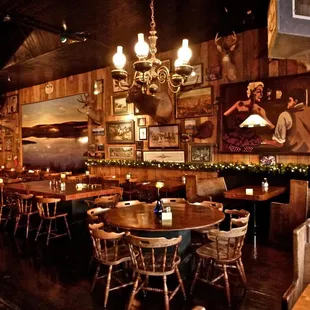 wooden tables and chairs