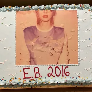 Taylor Swift themed cake, vanilla layer cake with buttercream frosting.