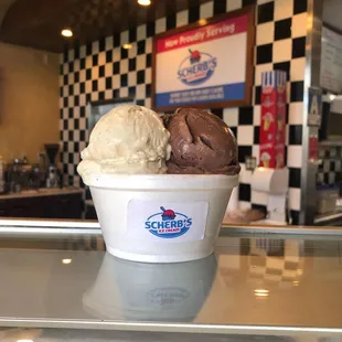 two scoops of ice cream