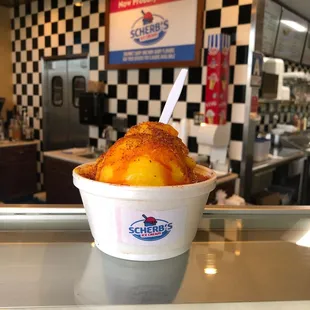 a cup of ice cream