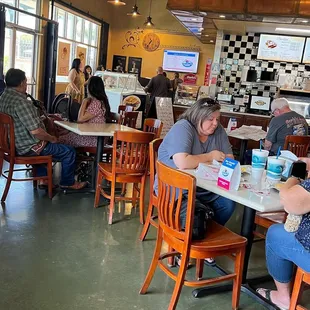 people sitting at tables