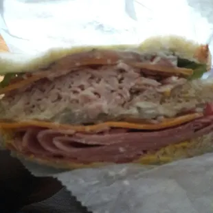 Double decker ham and Turkey