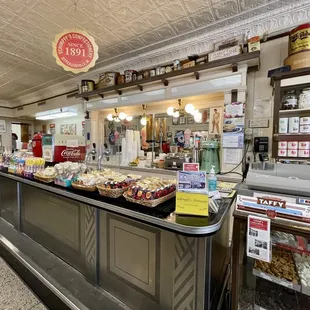 the counter of a grocery store