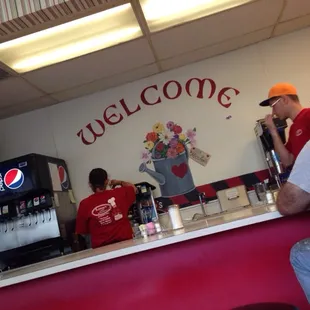 customers at the counter