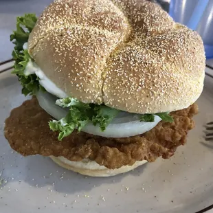 Fried chicken burger