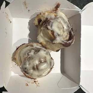 2 mini Cinnabons I was CHARGED $4.99 each   That's a Mini ! I even asked them to warm them up and they didn't even do that .