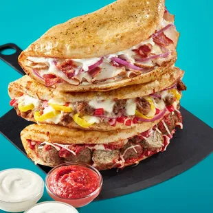 a stack of quesadillas