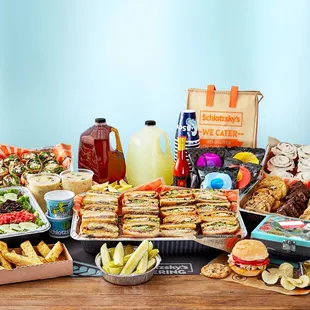 a table full of food