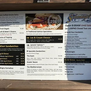 The outdoor menu.