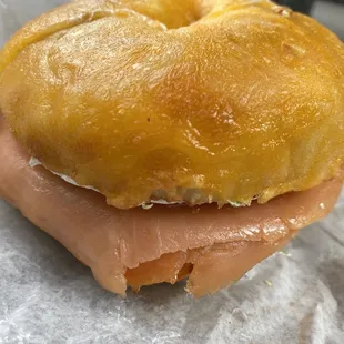 Lox Sandwich on cheddar jack