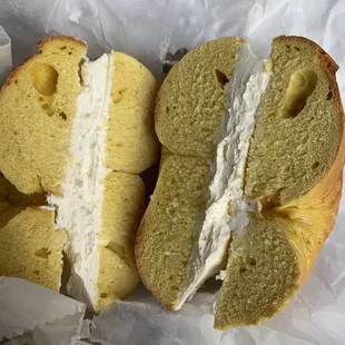 plain bagel with regular cream cheese