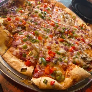 Veggie pizza with jalapeños