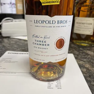 a bottle of leopold bros