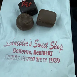 Caramels- I picked the black raspberry, the basic caramel and the chocolate caramel.