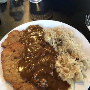 Hunter Schnitzel &amp; Sauerkraut