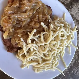 Special schnitzel with side of spaetzel