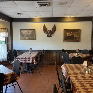 One of the many dining rooms