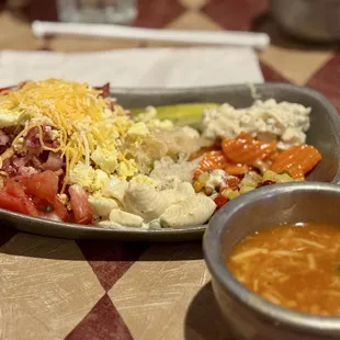 Salad bar choices and soup of the day