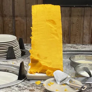 Giant cheddar cheese block